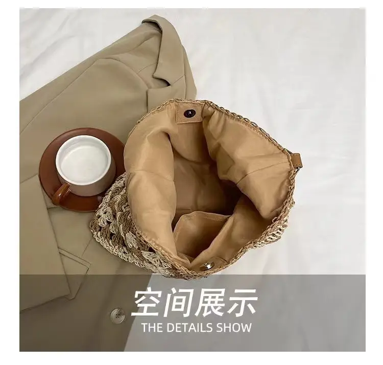 Hollow Lace Triangle Bag Women Beige — feature 7
