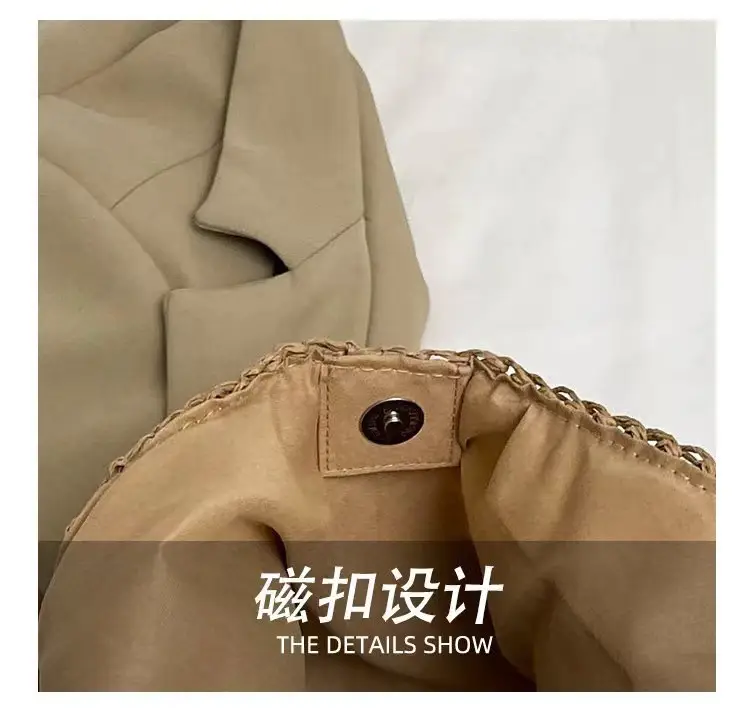 Hollow Lace Triangle Bag Women Beige — feature 9