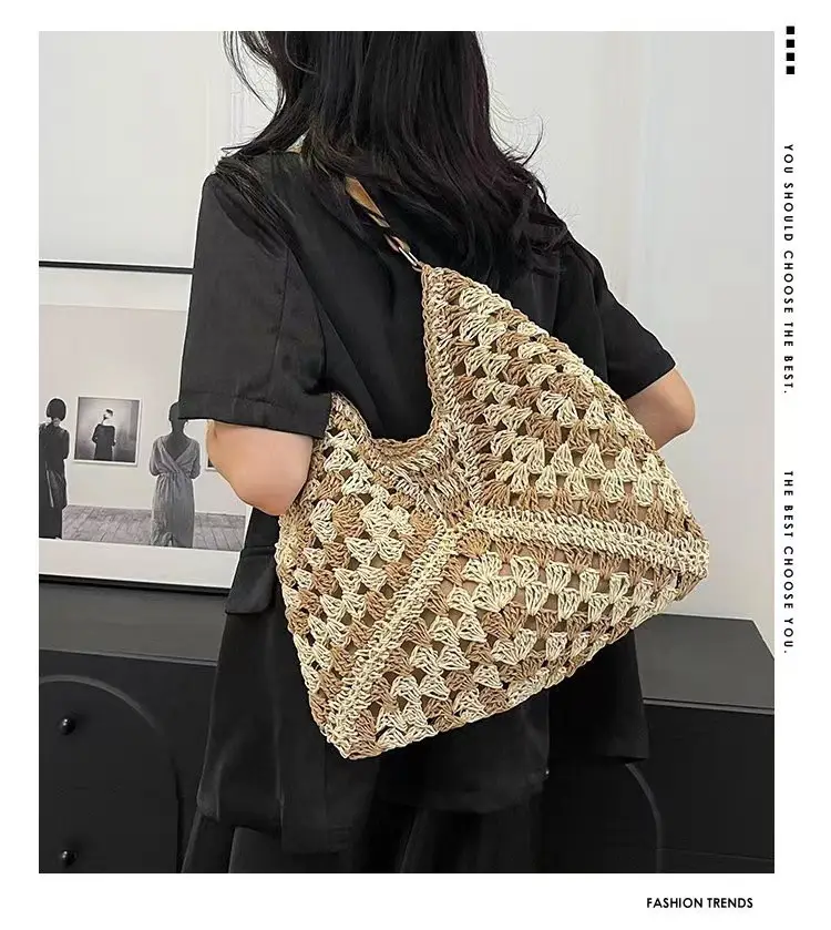 Hollow Lace Triangle Bag Women Beige - Image 3