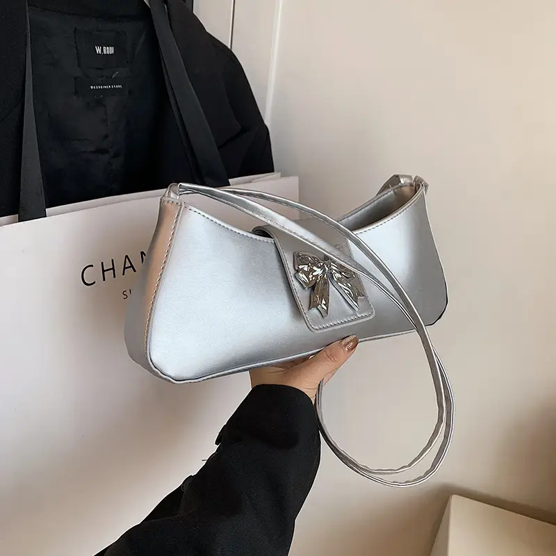 Women's Beige Butterfly Zipper Shoulder Bag - Image 7
