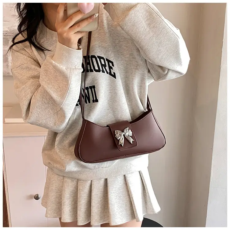 Women's Beige Butterfly Zipper Shoulder Bag — feature 6