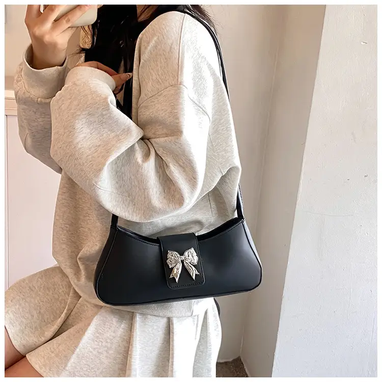 Women's Beige Butterfly Zipper Shoulder Bag — feature 7