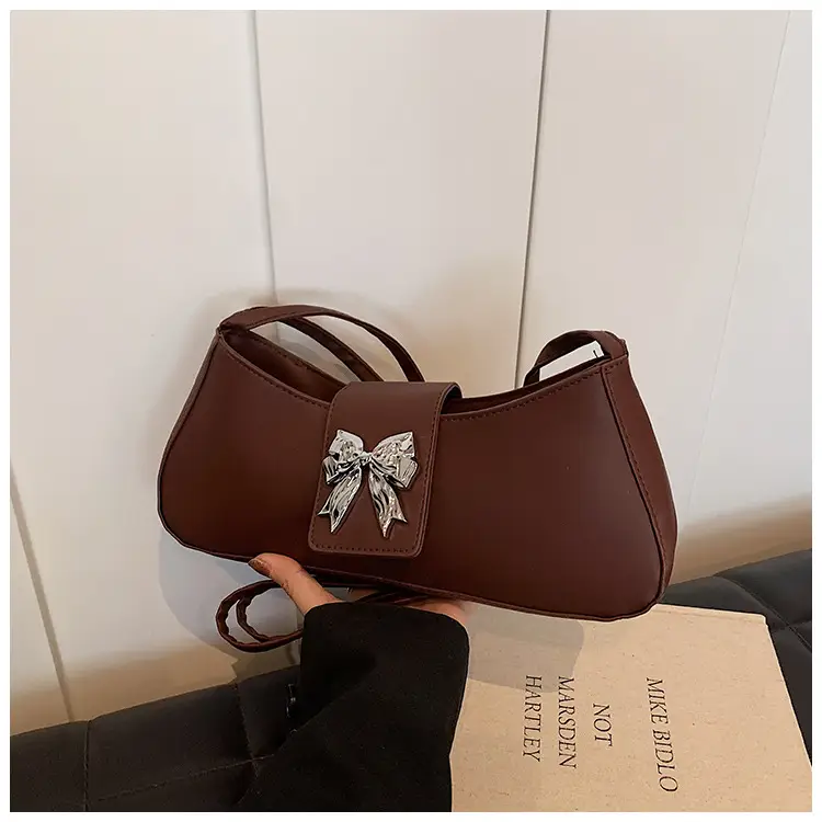 Women's Beige Butterfly Zipper Shoulder Bag - Image 3