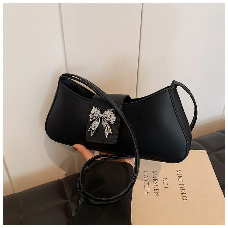 Women's Beige Butterfly Zipper Shoulder Bag - Image 4