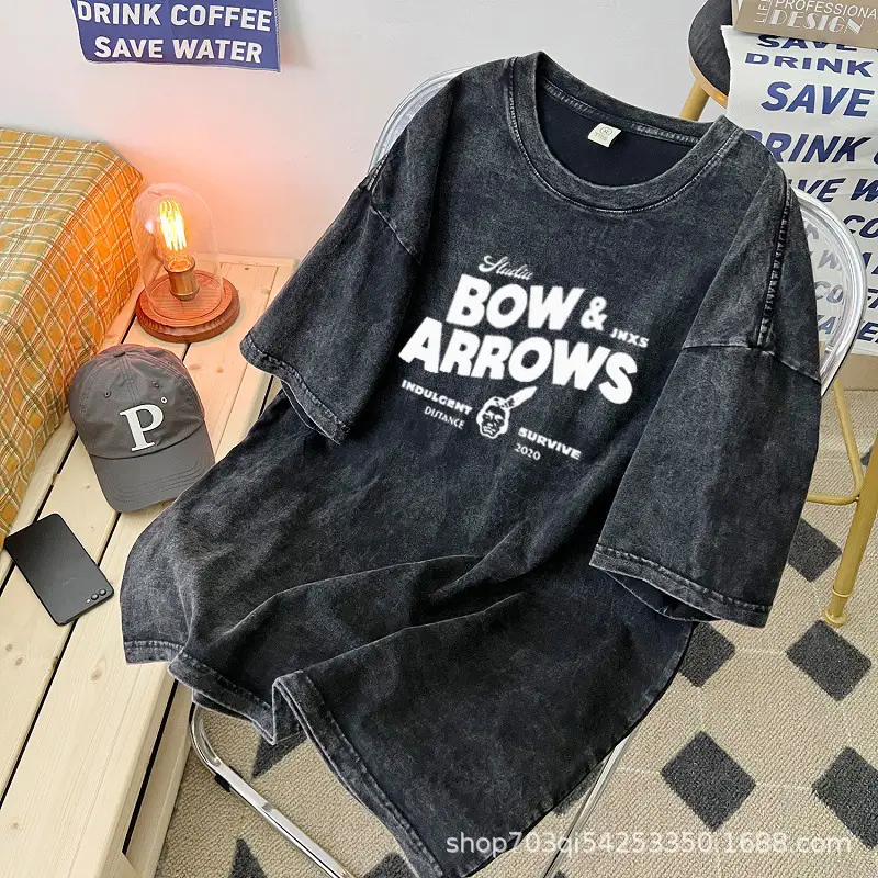 Men Bow & Arrows Washable T-Shirt Black - Image 5