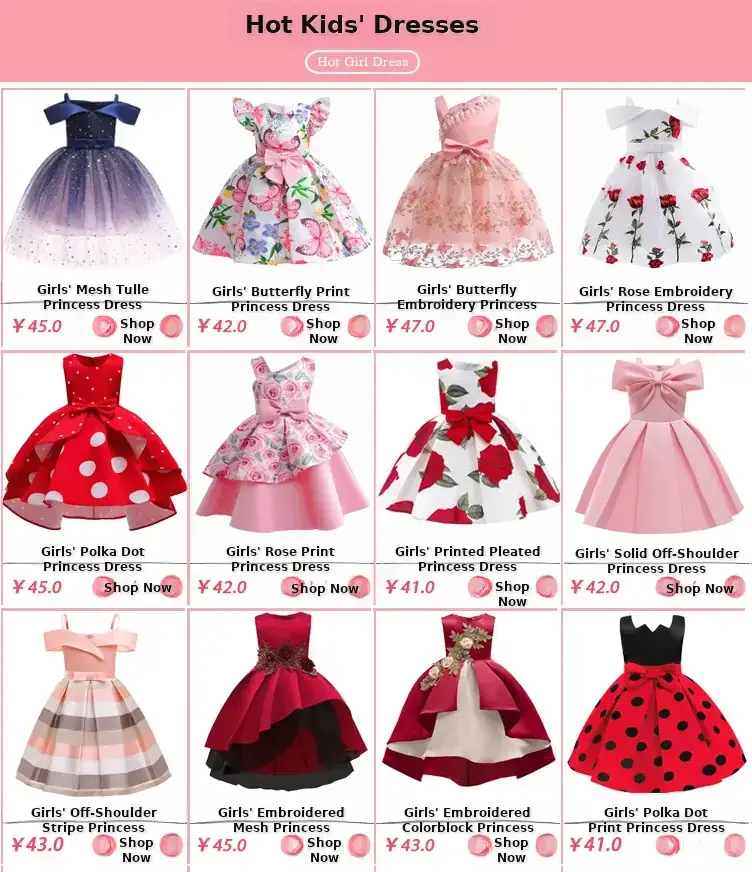 Red Polka Dot Bow Princess Dress for Girls — feature 1
