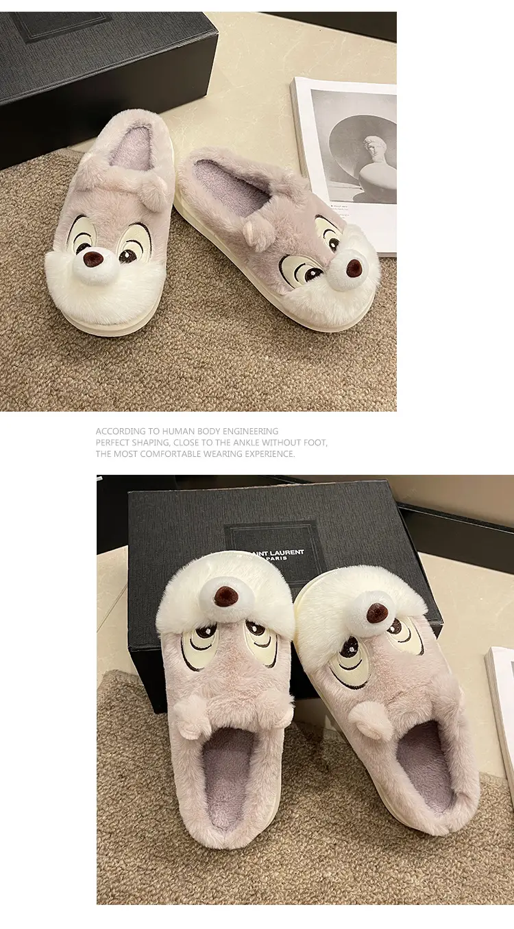 Winter new cartoon squirrel cotton slippers home cotton slippers student fashion home cartoon cotton slippers wholesale — feature 13