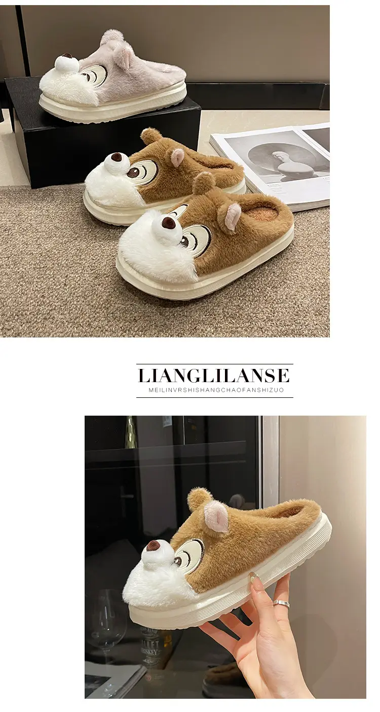 Winter new cartoon squirrel cotton slippers home cotton slippers student fashion home cartoon cotton slippers wholesale — feature 14
