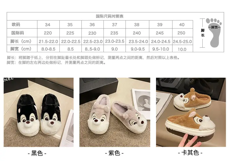 Winter new cartoon squirrel cotton slippers home cotton slippers student fashion home cartoon cotton slippers wholesale — feature 5