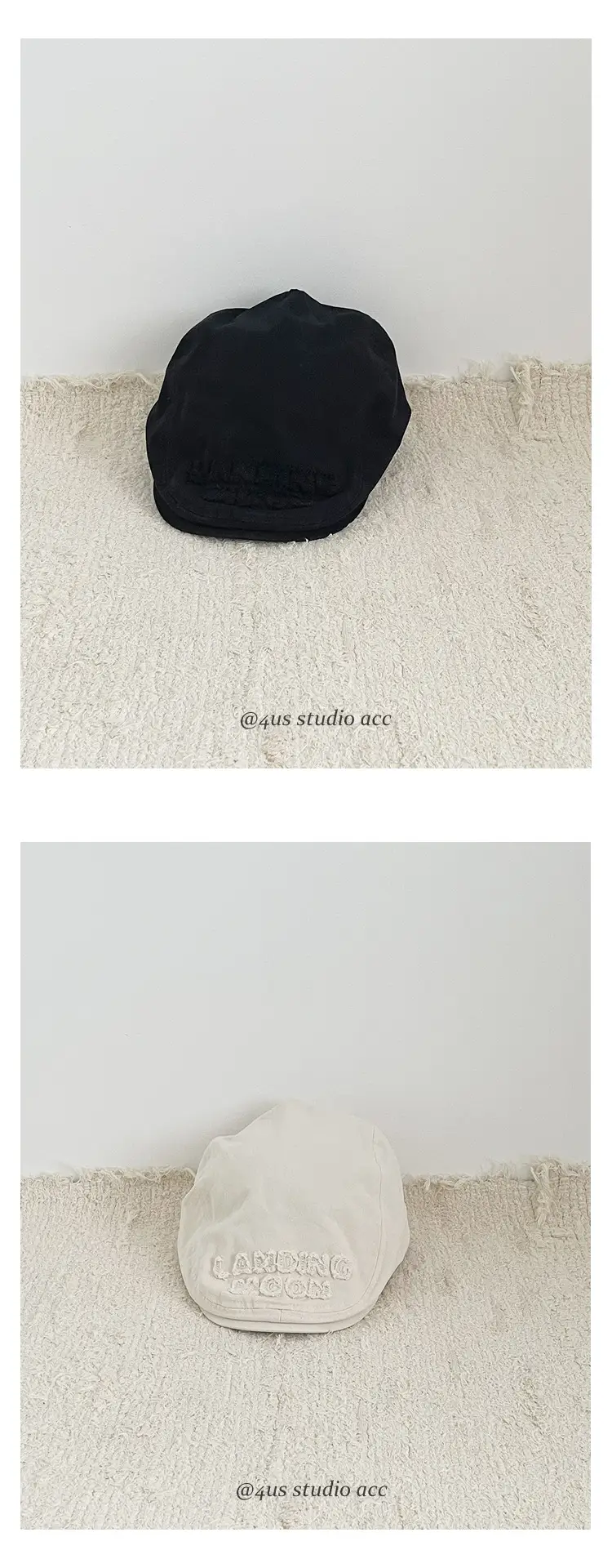 Women's Vintage Newsboy Cap White Japanese Style Forward — feature 4