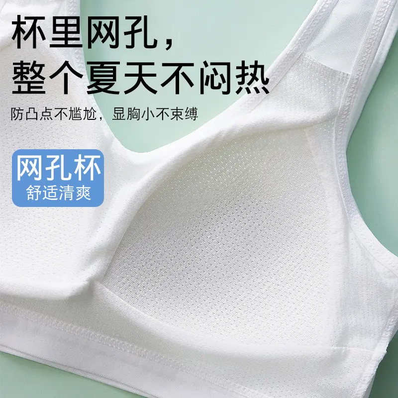 Summer Girls' Underwear Female Students Junior High School Senior high school Development Girls' Silk Mesh Vest Youth Sports Bra