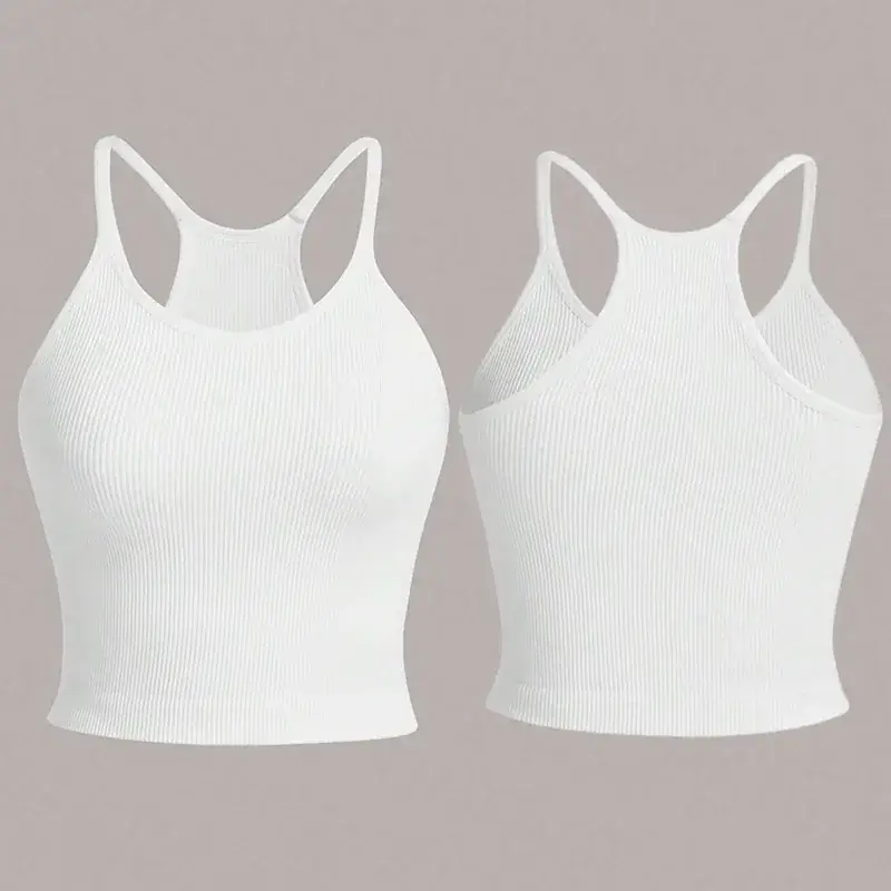White Slim Fit Sports Vest for Women