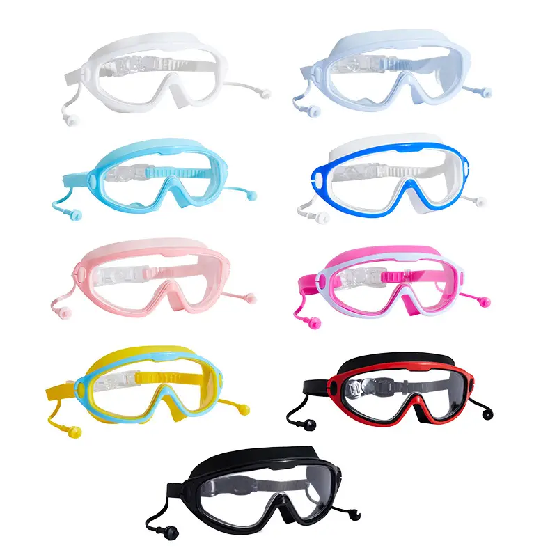 Children's swimming goggles HD anti-fog waterproof swimming goggles big frame glasses girls boys diving swimming cap special swimming goggles