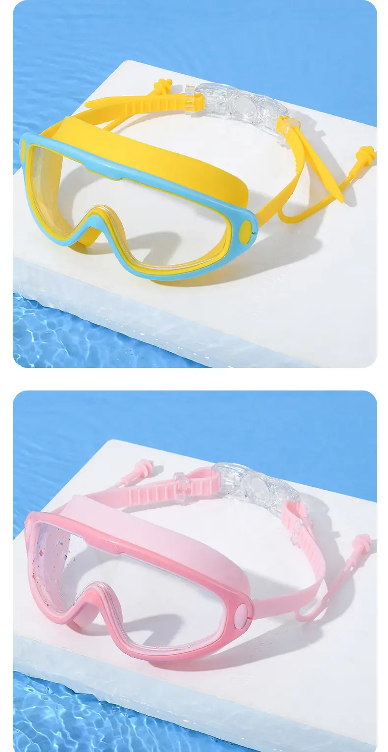 Children's swimming goggles HD anti-fog waterproof swimming goggles big frame glasses girls boys diving swimming cap special swimming goggles — feature 11