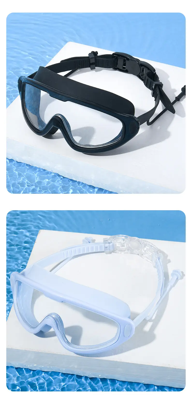 Children's swimming goggles HD anti-fog waterproof swimming goggles big frame glasses girls boys diving swimming cap special swimming goggles — feature 14