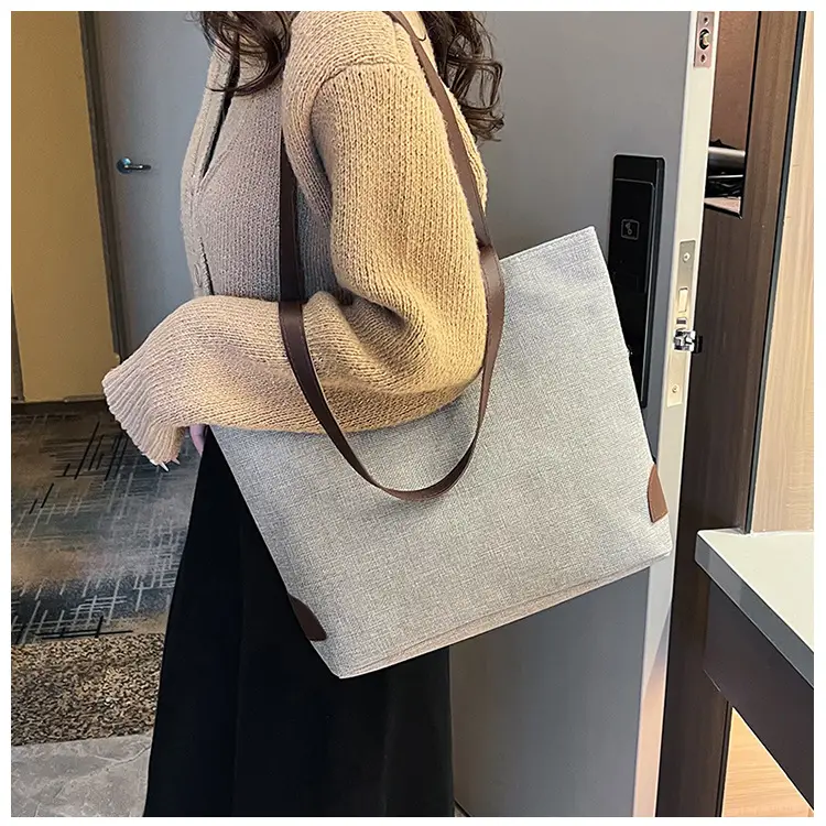 Cotton Linen Casual Tote Bag Large Capacity Cross-border Wholesale — feature 10