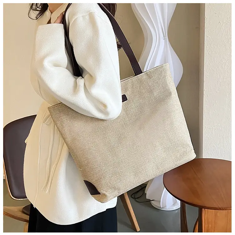 Cotton Linen Casual Tote Bag Large Capacity Cross-border Wholesale — feature 18