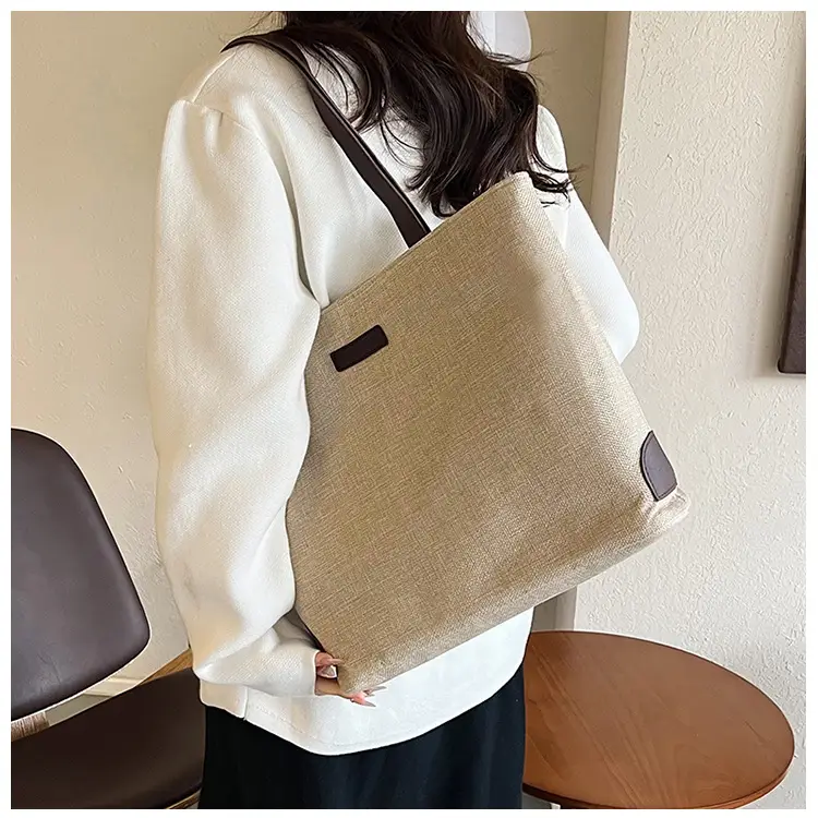 Cotton Linen Casual Tote Bag Large Capacity Cross-border Wholesale — feature 19