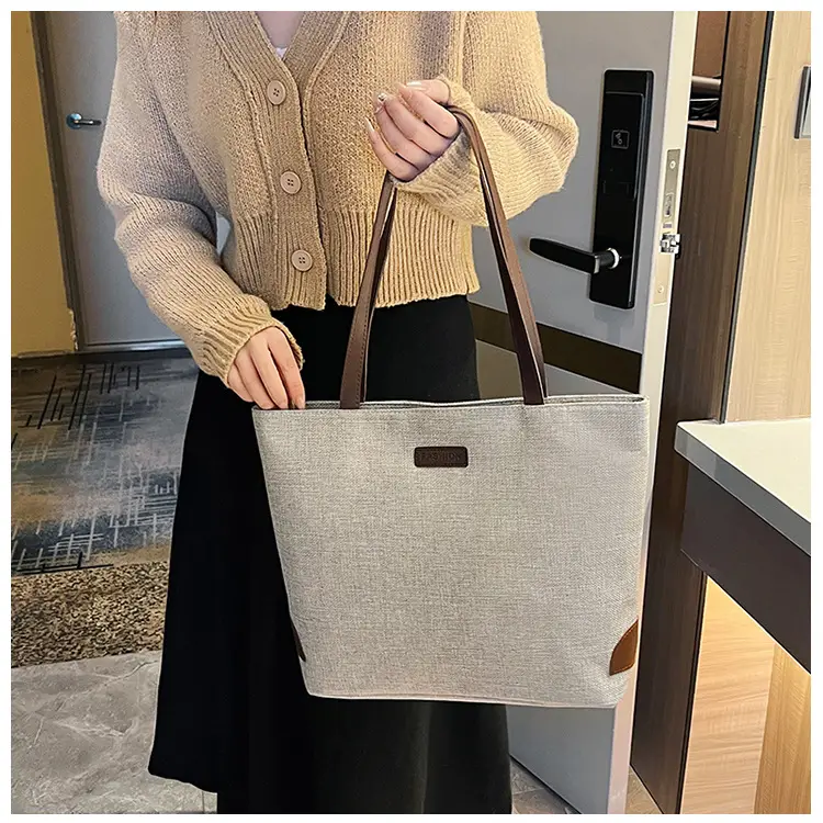 Cotton Linen Casual Tote Bag Large Capacity Cross-border Wholesale — feature 2