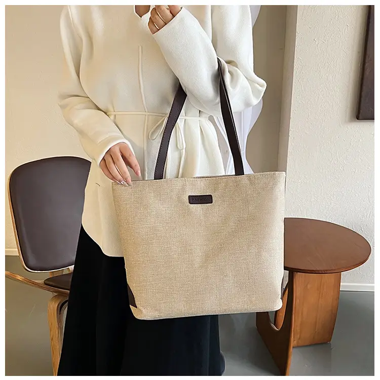 Cotton Linen Casual Tote Bag Large Capacity Cross-border Wholesale — feature 21