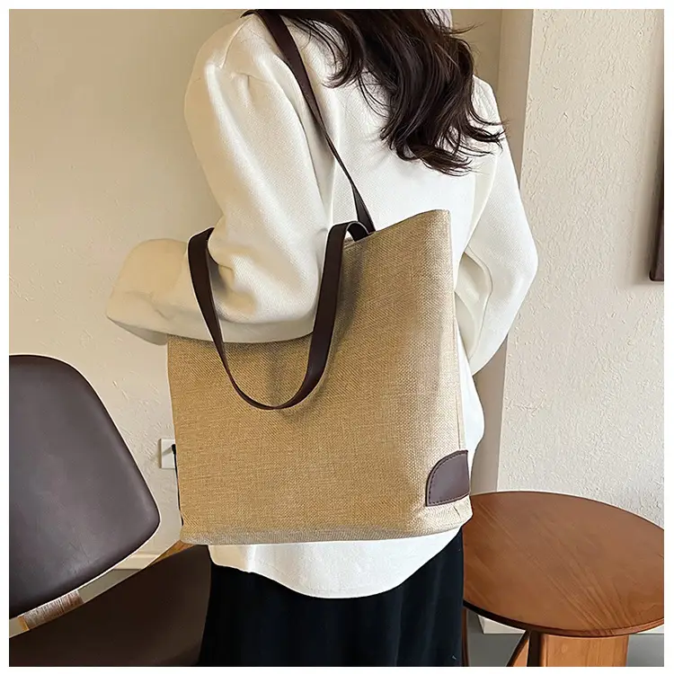 Cotton Linen Casual Tote Bag Large Capacity Cross-border Wholesale — feature 22