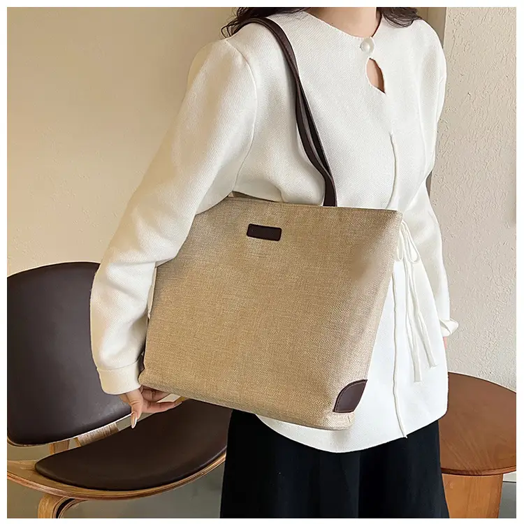 Cotton Linen Casual Tote Bag Large Capacity Cross-border Wholesale — feature 24