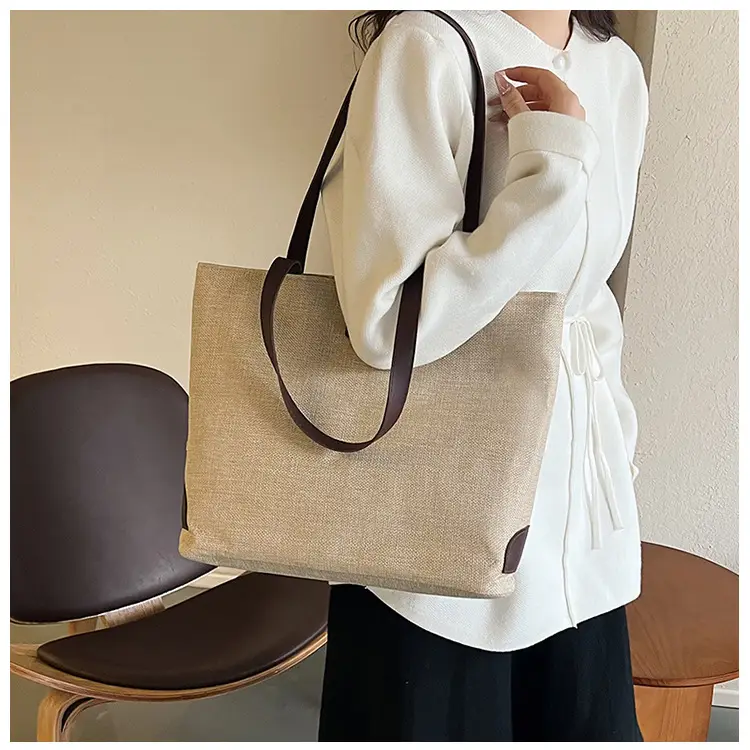 Cotton Linen Casual Tote Bag Large Capacity Cross-border Wholesale — feature 25