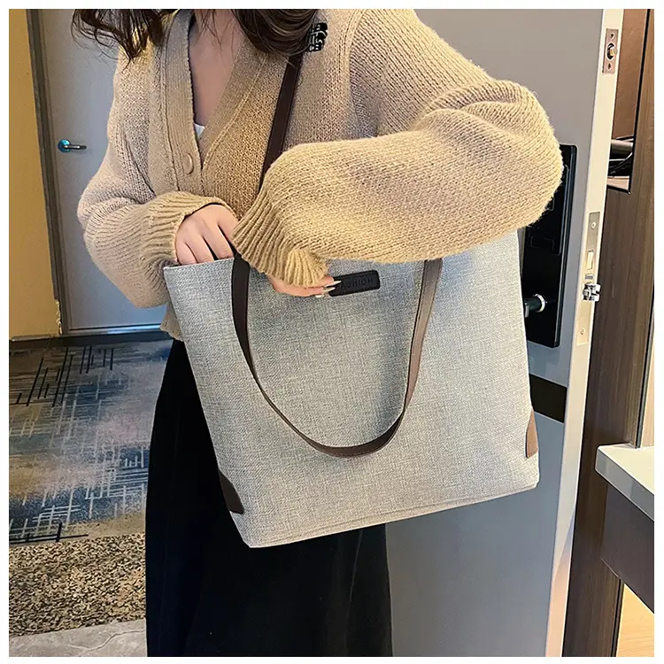 Cotton Linen Casual Tote Bag Large Capacity Cross-border Wholesale — feature 3
