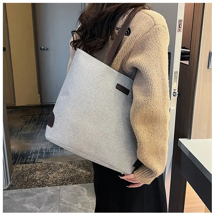 Cotton Linen Casual Tote Bag Large Capacity Cross-border Wholesale — feature 4