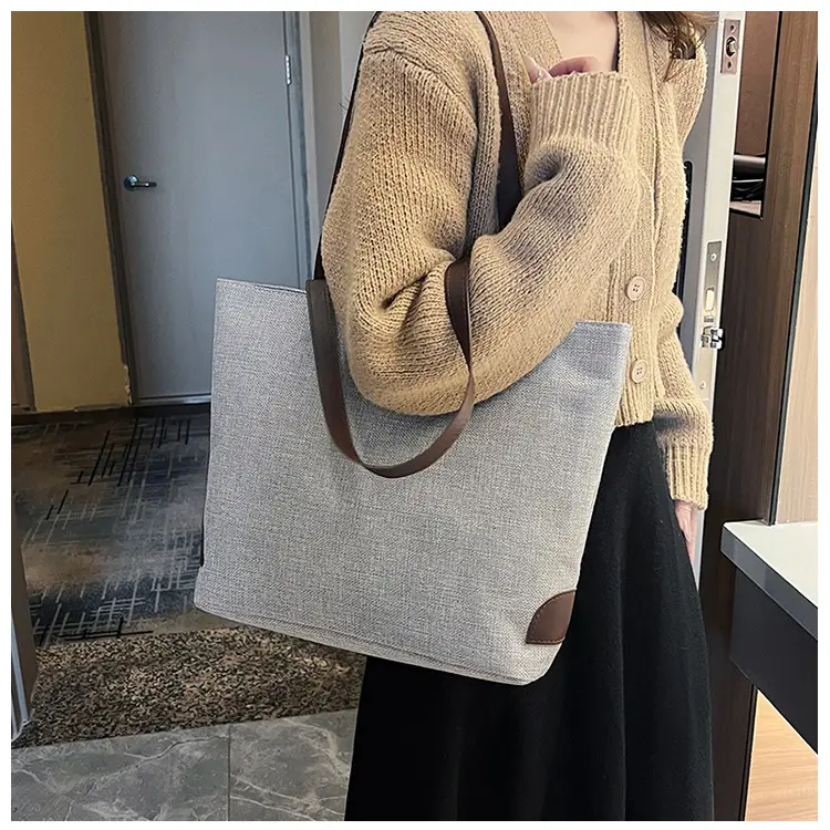 Cotton Linen Casual Tote Bag Large Capacity Cross-border Wholesale — feature 5