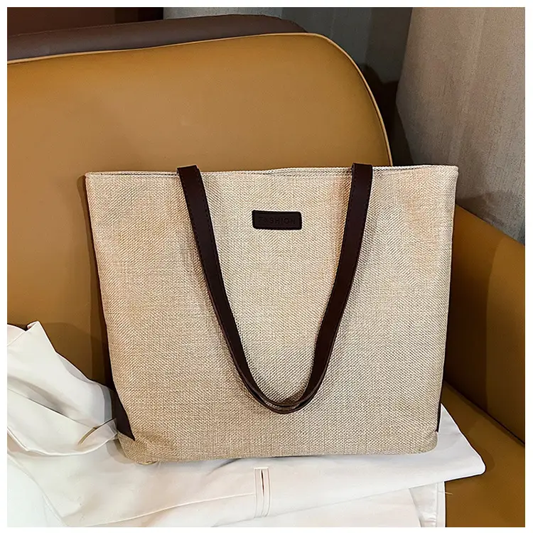 Cotton Linen Casual Tote Bag Large Capacity Cross-border Wholesale - Image 3