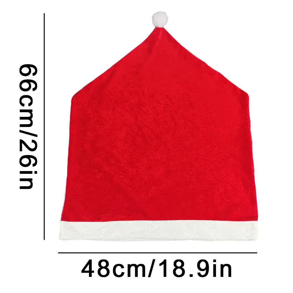 Red Santa Hat Chair Cover for Holiday Decor - Image 2