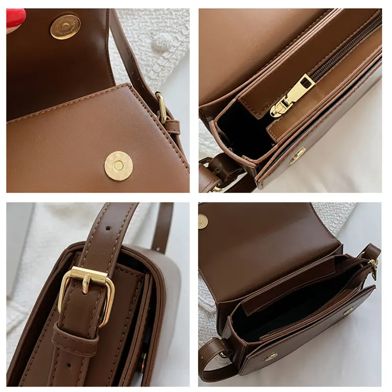 Black Textured Crossbody Bag 2024 New Style