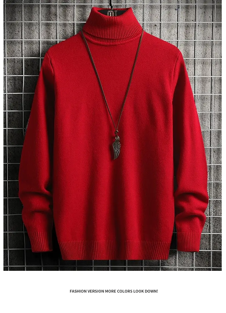 Men's Brown High Collar Sweatshirt Winter Base — feature 17