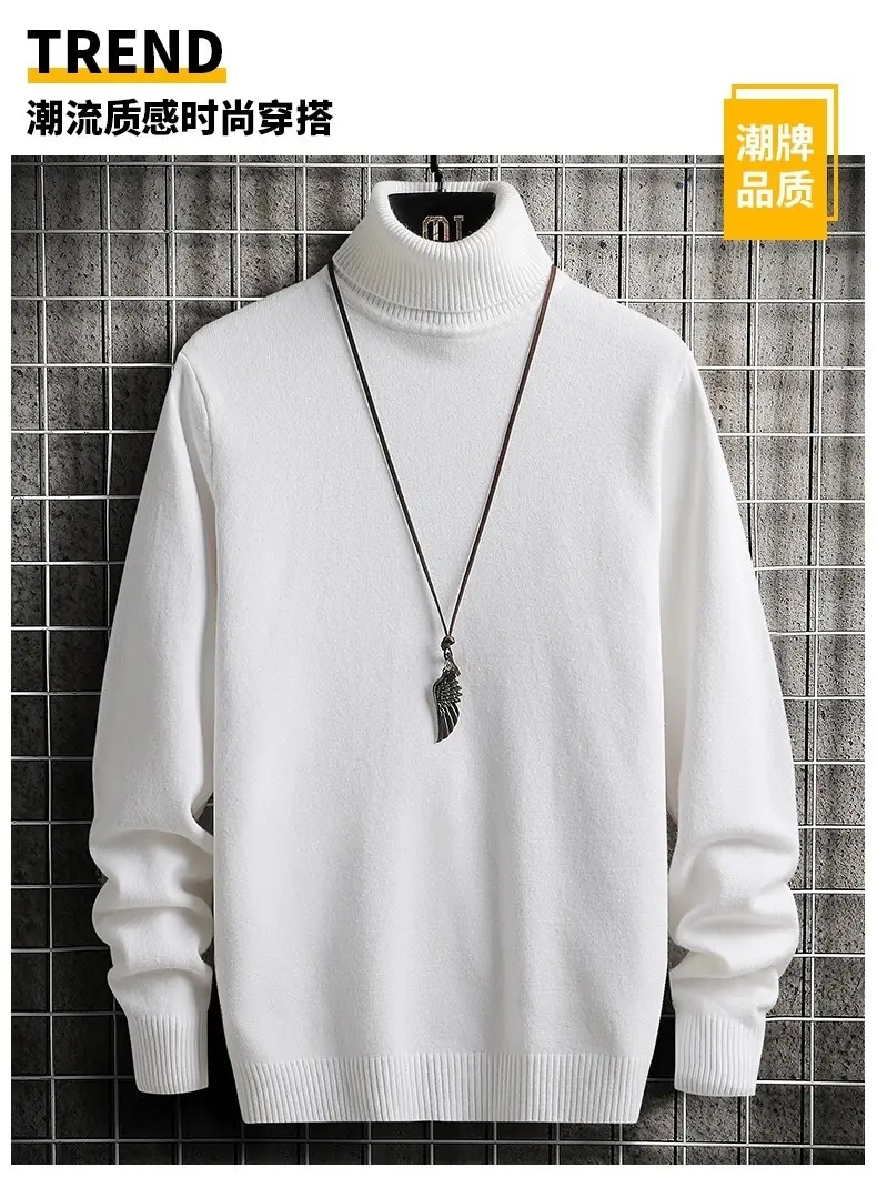 Men's Brown High Collar Sweatshirt Winter Base — feature 6