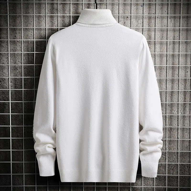 Men's Brown High Collar Sweatshirt Winter Base — feature 7
