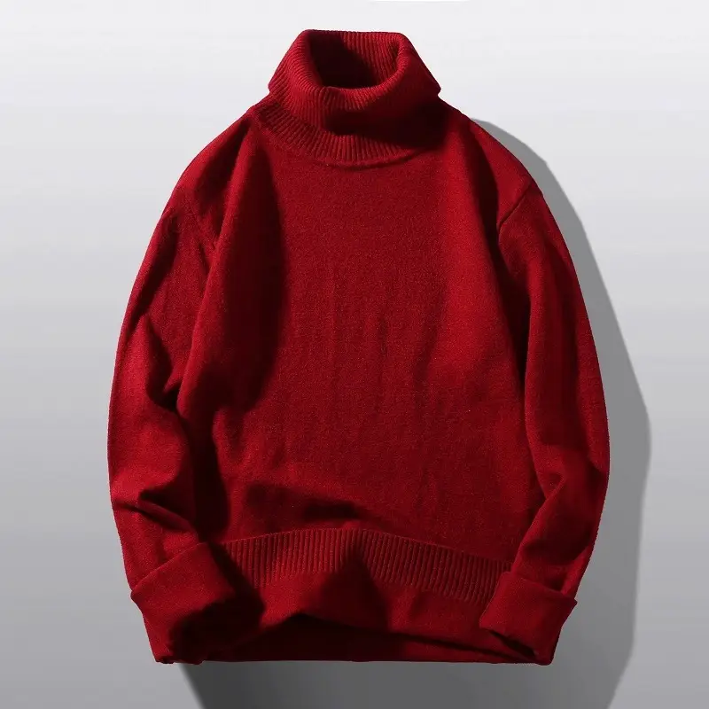 Men's Brown High Collar Sweatshirt Winter Base - Image 16