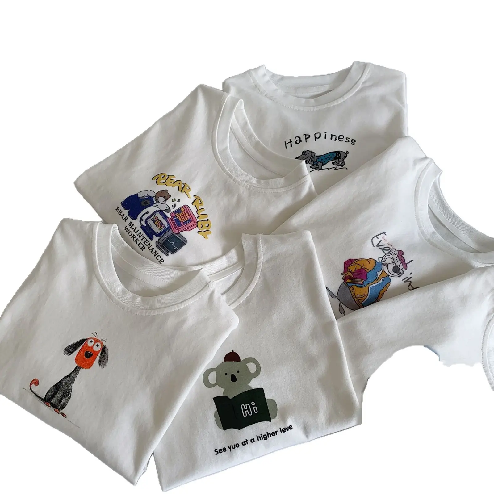 Mai Bao Kids Cotton T-Shirt White Long Sleeve 2026 - Image 11