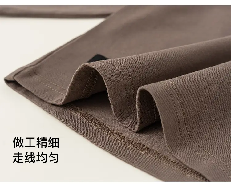 Kids Round Neck T-Shirt Brown White Long Sleeve Baby Top — feature 11