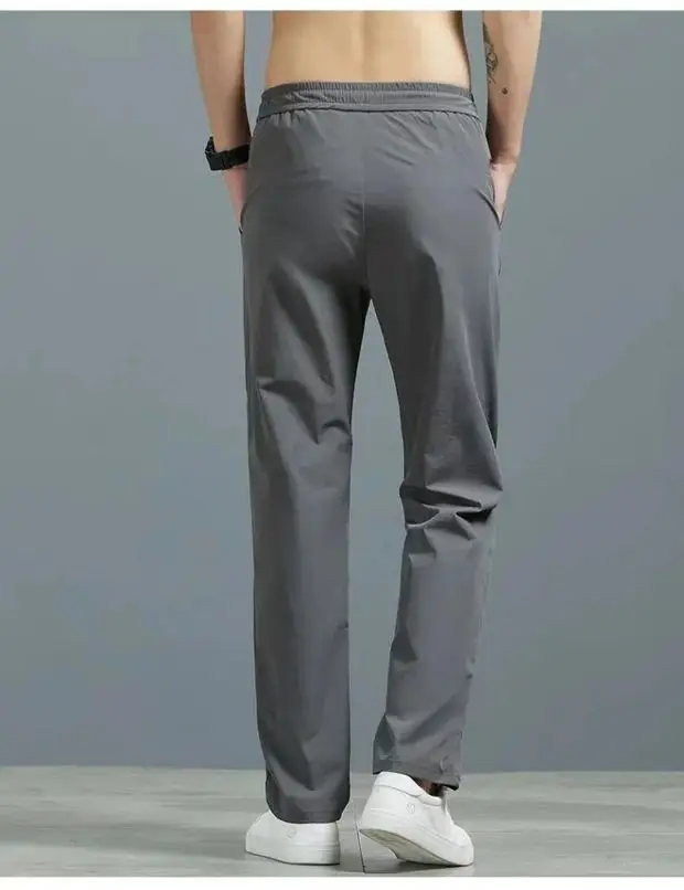 Men Grey Elastic Waist Sports Pants 2-Pack — feature 10