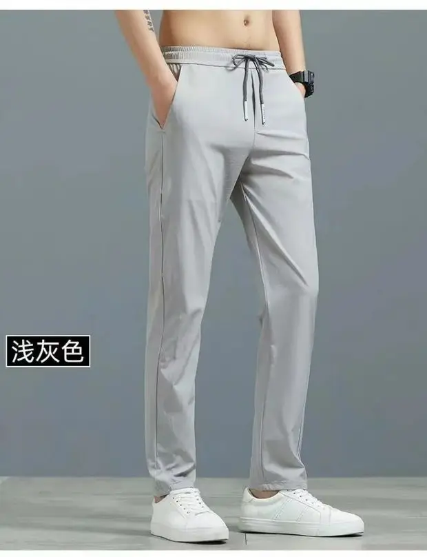 Men Grey Elastic Waist Sports Pants 2-Pack — feature 11