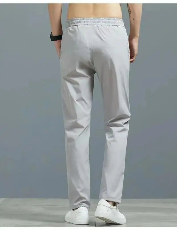 Men Grey Elastic Waist Sports Pants 2-Pack — feature 13