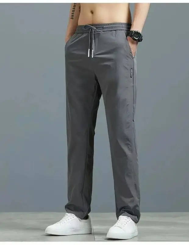 Men Grey Elastic Waist Sports Pants 2-Pack — feature 8