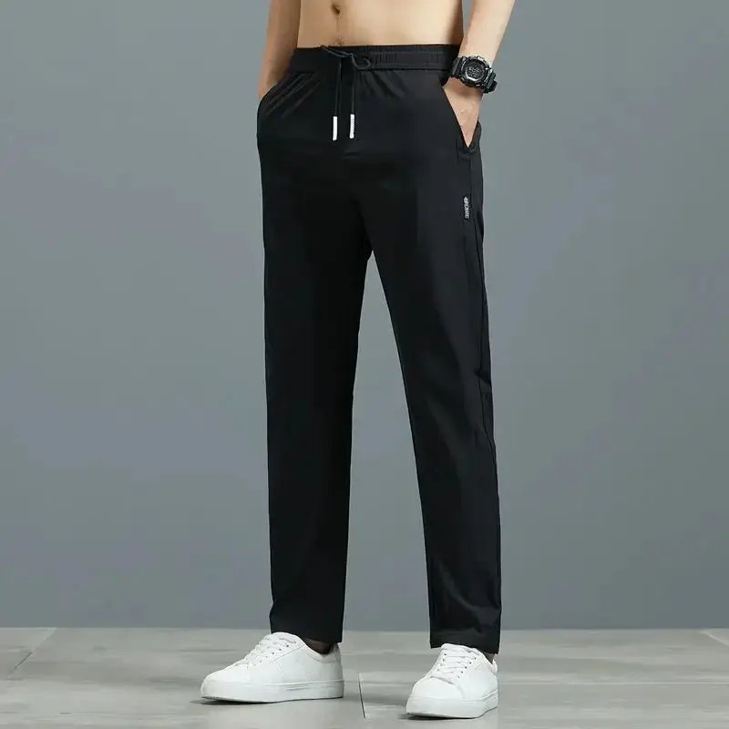 Men Grey Elastic Waist Sports Pants 2-Pack - Image 47