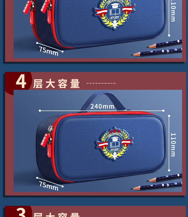 British Style Pencil Case Large Capacity for Boys and Elementary School Students Stationery Case for Girls Stationery Bag Storage French Canvas First Grade — feature 18