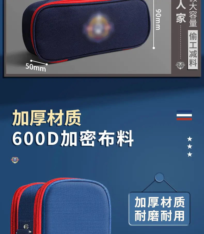 British Style Pencil Case Large Capacity for Boys and Elementary School Students Stationery Case for Girls Stationery Bag Storage French Canvas First Grade — feature 8