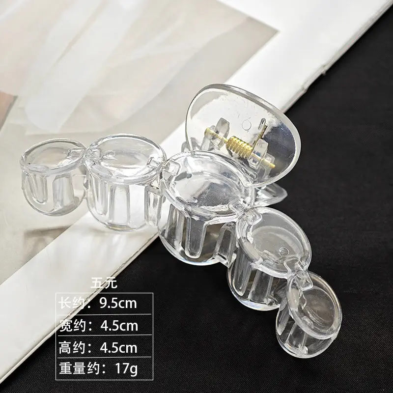 Large Transparent Square Hairpin with Five-Circle Streamer Design - Image 14