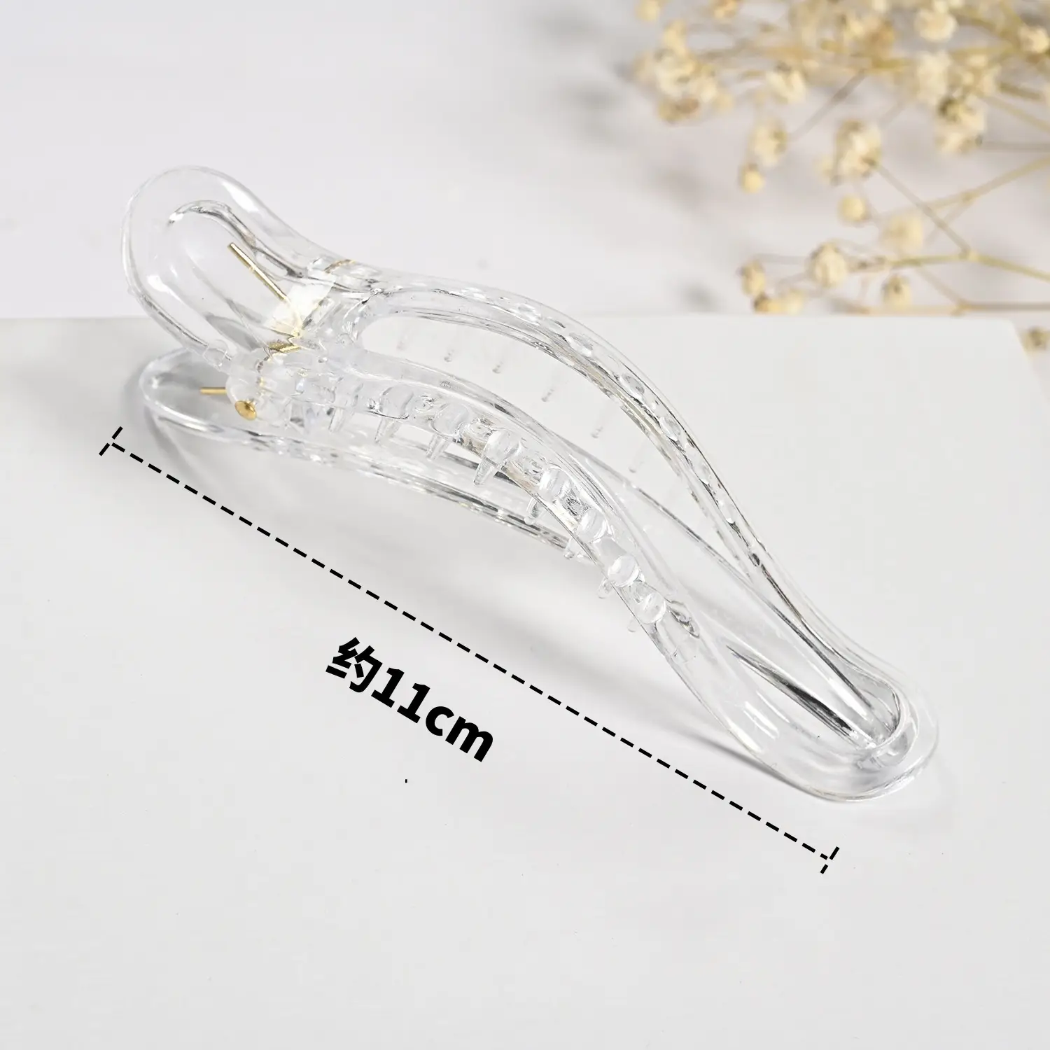Large Transparent Square Hairpin with Five-Circle Streamer Design - Image 18