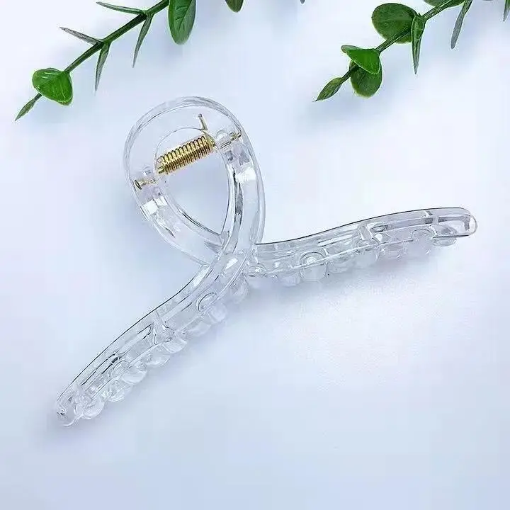 Large Transparent Square Hairpin with Five-Circle Streamer Design - Image 2