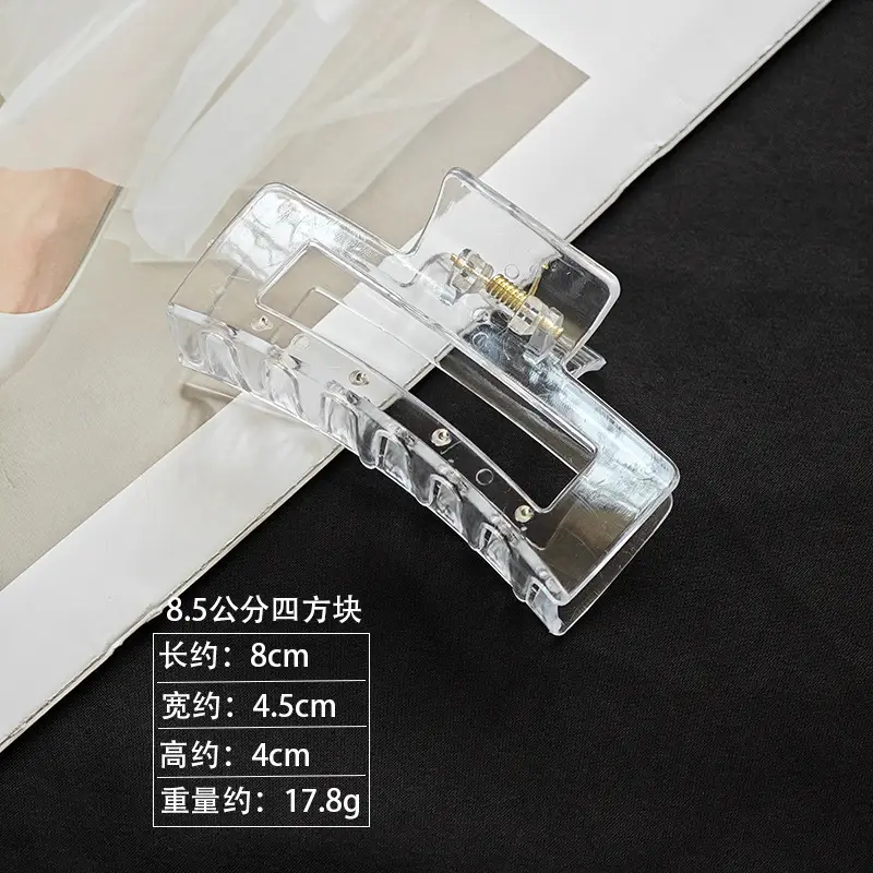 Large Transparent Square Hairpin with Five-Circle Streamer Design - Image 6